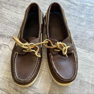 Sperry Top-Sider Brown Leather Boat Shoes Men’s Size 8.5 Classic Preppy Loafers